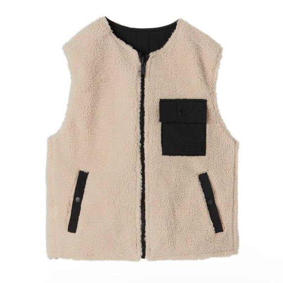Zara Kids REVERSIBLE FLEECE VEST - Picture 1 of 5
